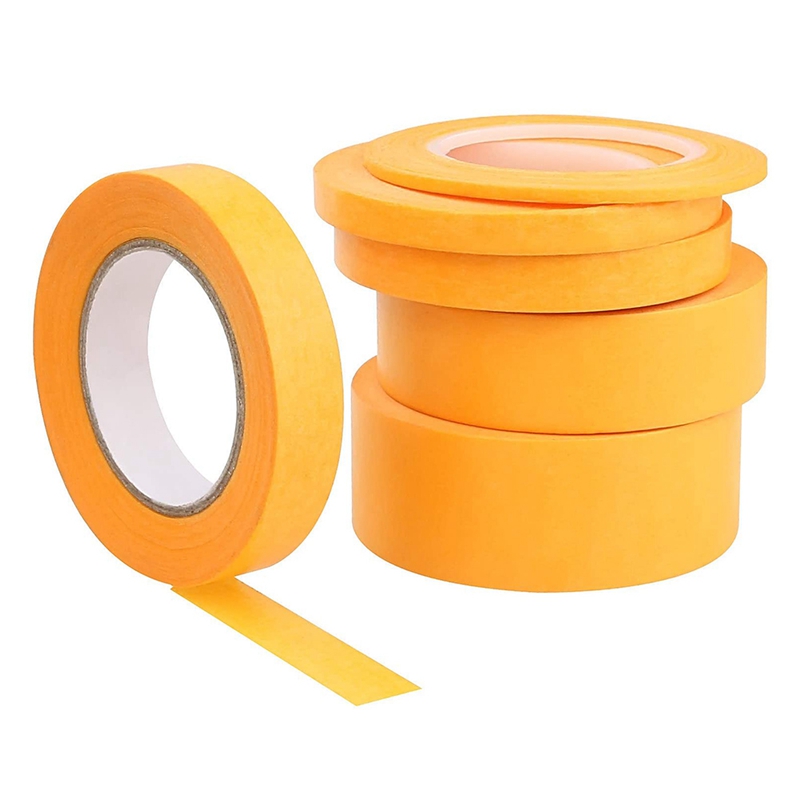 NEW-6Rolls 화가 테이프 노란색 마스킹 페인팅 테이프 장식 공예 스프레이 접착제 화가 종이 테이프 멀티 사이즈